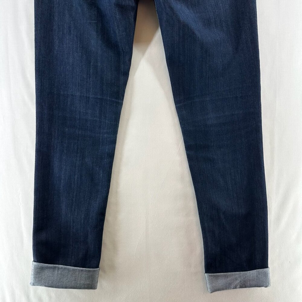 Fidelity Jeans Womens Sz 28 Skinny Ankle Cuffed Dark Washed Denim Blue - Picture 6 of 12